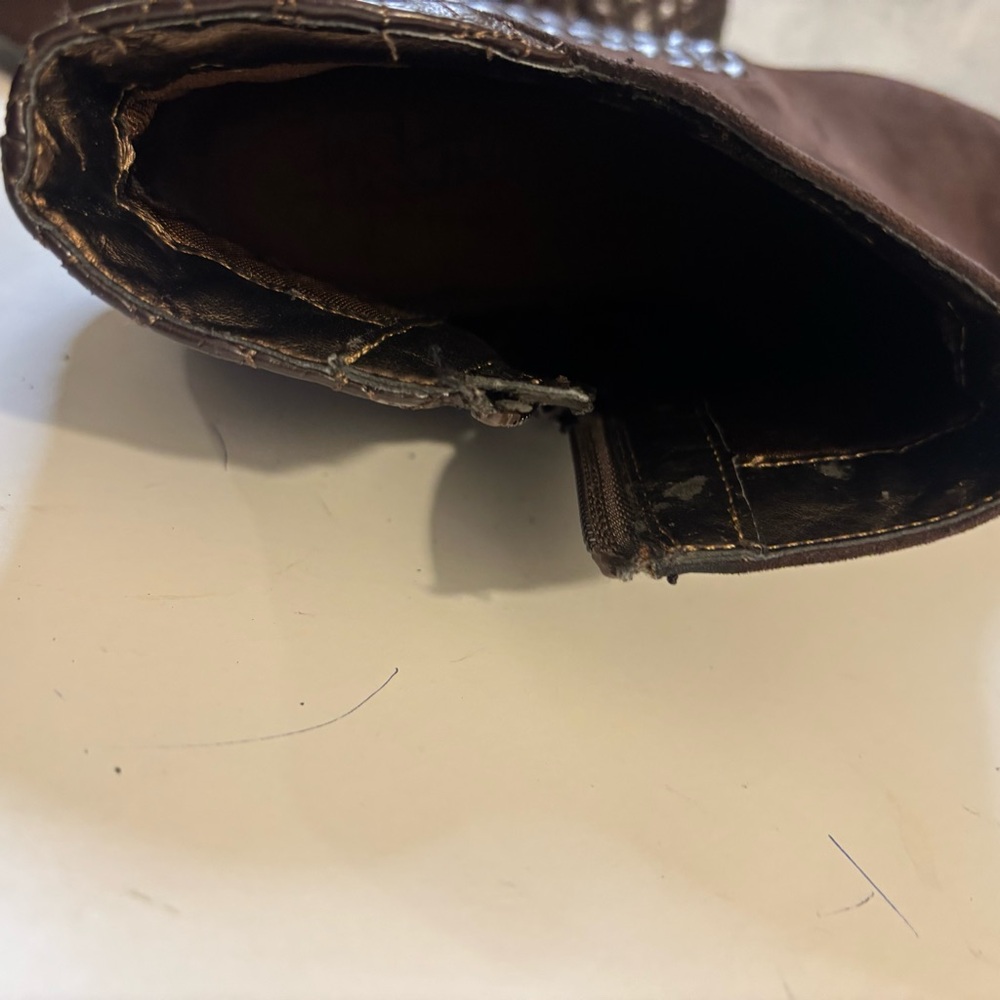 Life Stride Y2K Dark Brown Ankle Wedge Booties Size 10 W - Picture 9 of 10